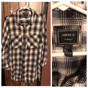 Forever 21 plaid button down shirt dress